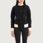 Sasha A1 Black Suede Bomber Jacket 4
