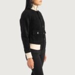 Sasha A1 Black Suede Bomber Jacket 2
