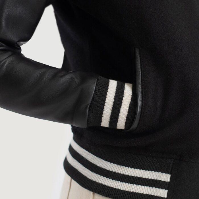 Savant Black Hybrid Varsity Jacket 6