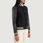 Savant Black Hybrid Varsity Jacket 2