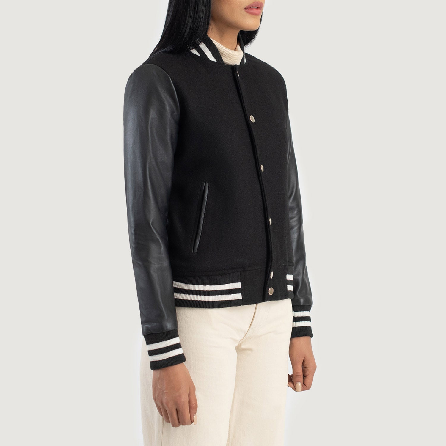 Savant Black Hybrid Varsity Jacket 2