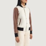 Savant White & Brown Hybrid Varsity Jacket 2