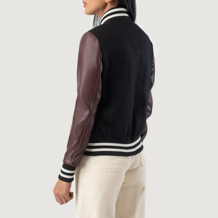 Savant Maroon & Black Hybrid Varsity Jacket 5