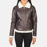 Sherilyn B-3 Maroon Leather Bomber Jacket 4