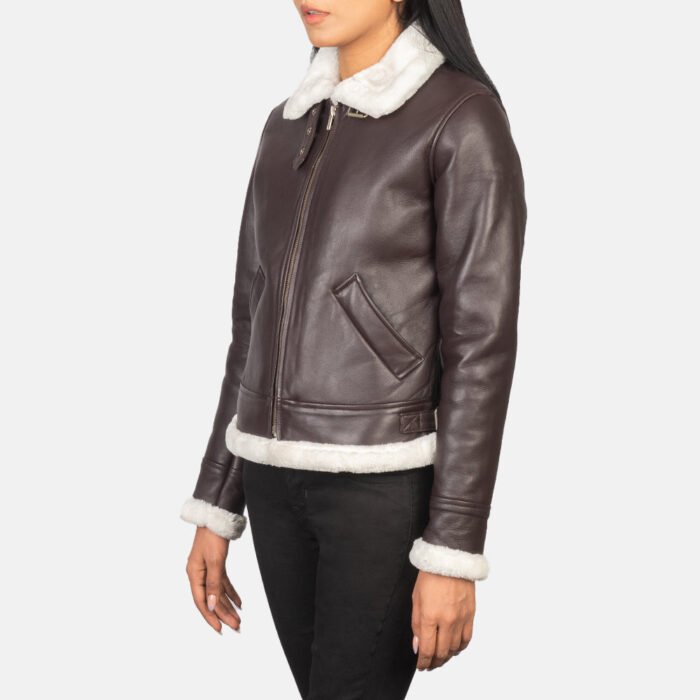 Sherilyn B-3 Maroon Leather Bomber Jacket 2