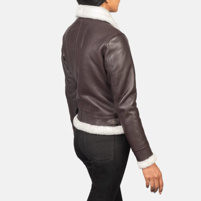 Sherilyn B-3 Maroon Leather Bomber Jacket 5