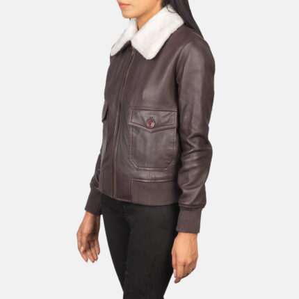Stella G-1 Maroon Leather Bomber Jacket 2