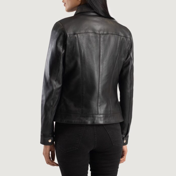 Vixen Black Classic Collar Leather Jacket 5