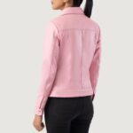 Vixen Pink Classic Collar Leather Jacket 5