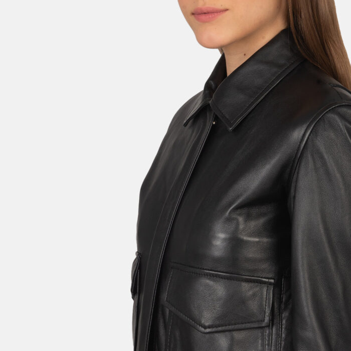 Westa A-2 Black Leather Bomber Jacket 6