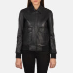 Westa A-2 Black Leather Bomber Jacket 4