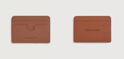 Personalized Leather Card Holder With Name/Initials Engraving - Add On 2