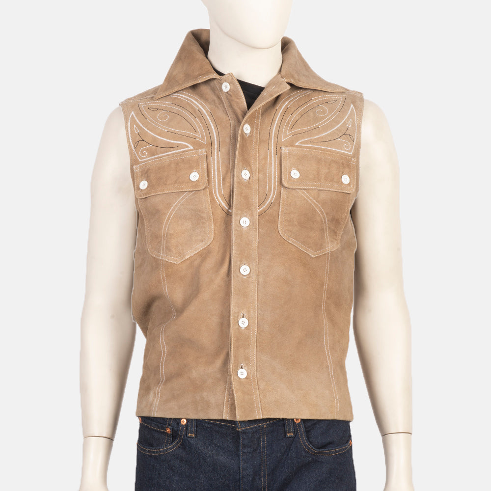Custom Justin Emershaw Brown Suede Vest