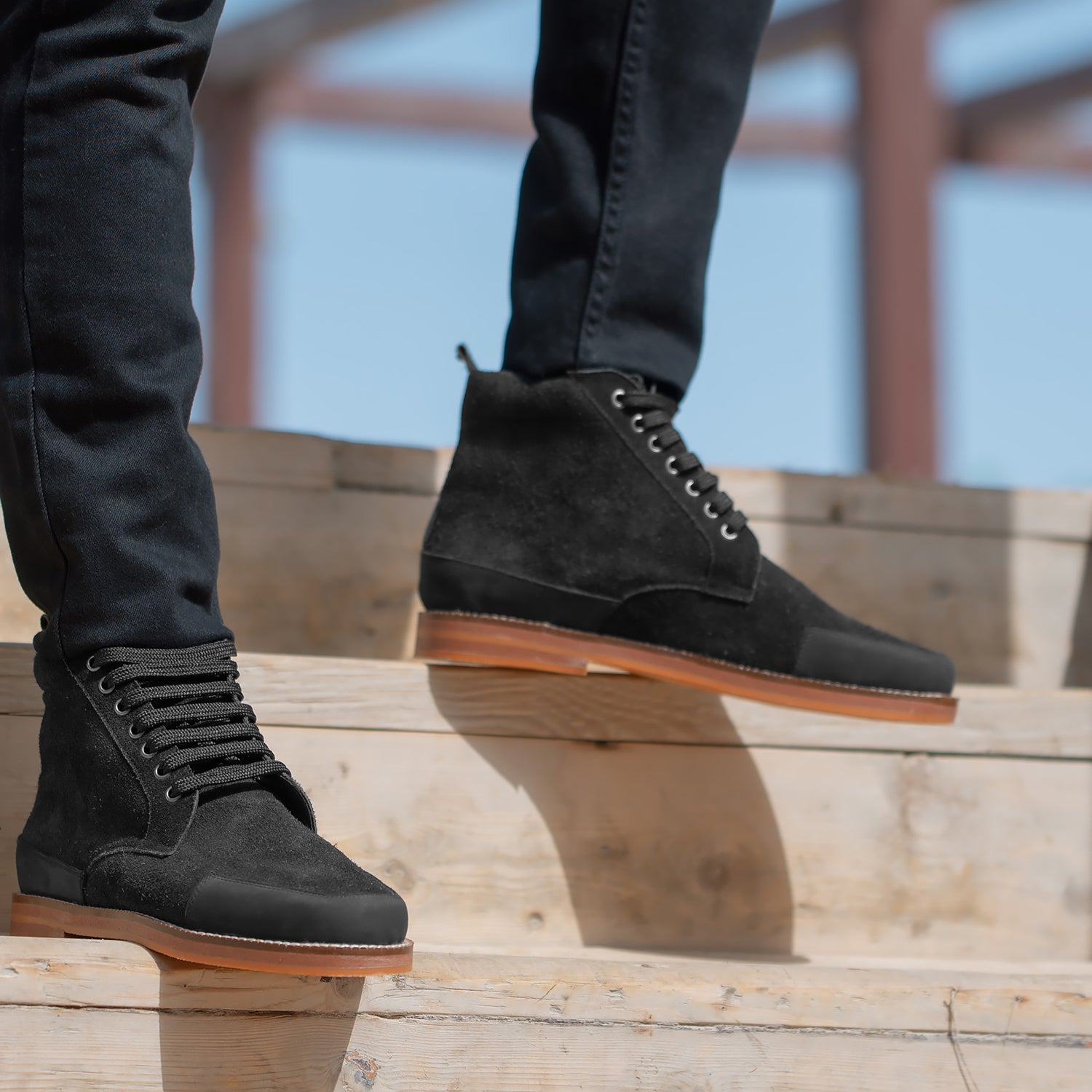 Carnell Moc Toe Black Suede Boots 9