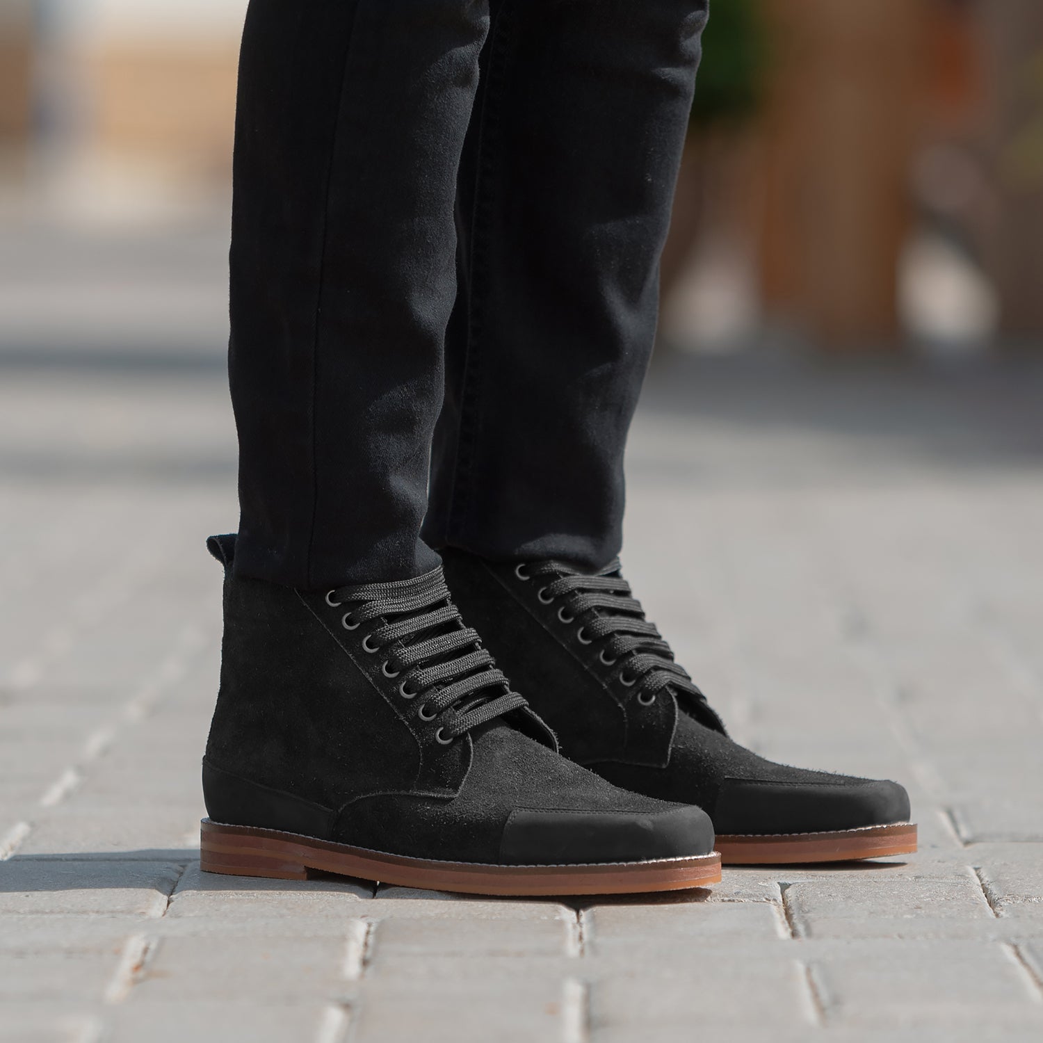 Carnell Moc Toe Black Suede Boots 7