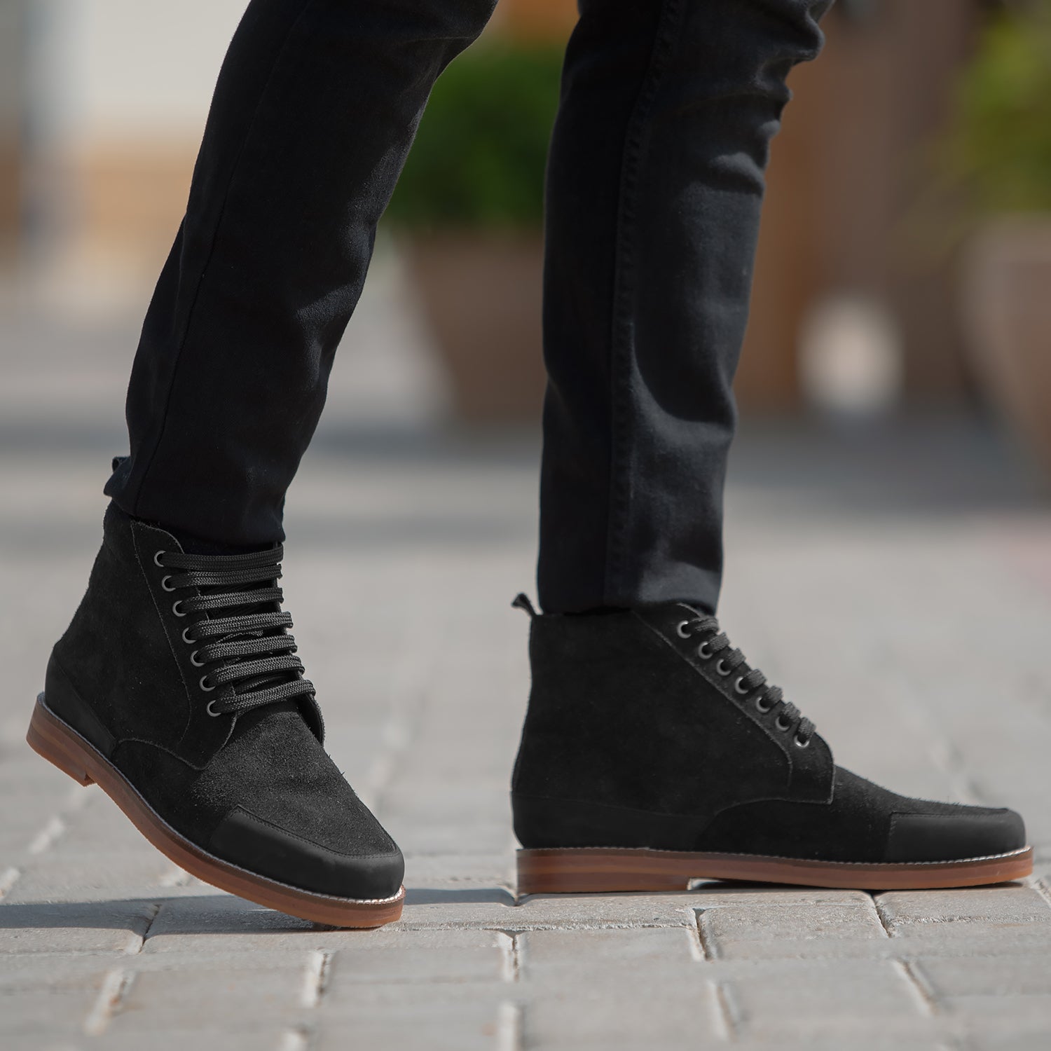 Carnell Moc Toe Black Suede Boots 8