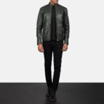 Ionic Green Leather Biker Jacket 4