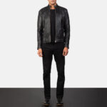 Adornica Black Leather Biker Jacket 4