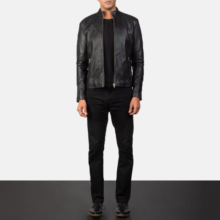 Adornica Black Leather Biker Jacket 4