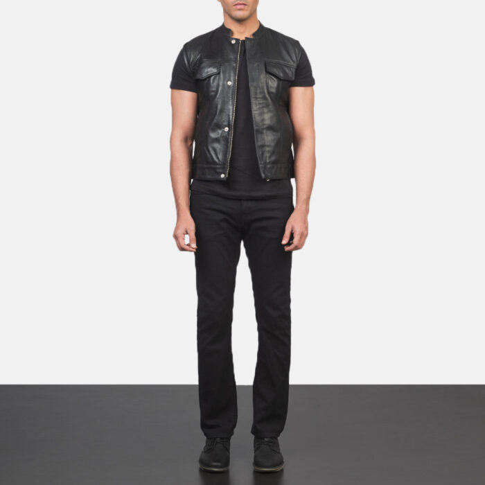 Atlas Moto Black Leather Vest 3