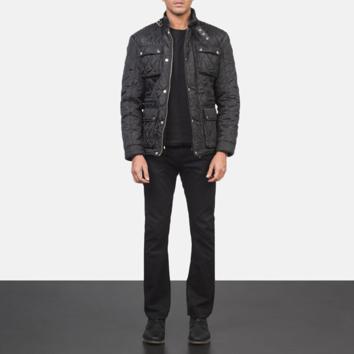 Barry Quilted Black Windbreaker Jacket 3