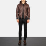[FS] Bouncer Biz Brown Leather Bomber Jacket 3