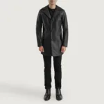 Brawnton Black Leather Coat 3