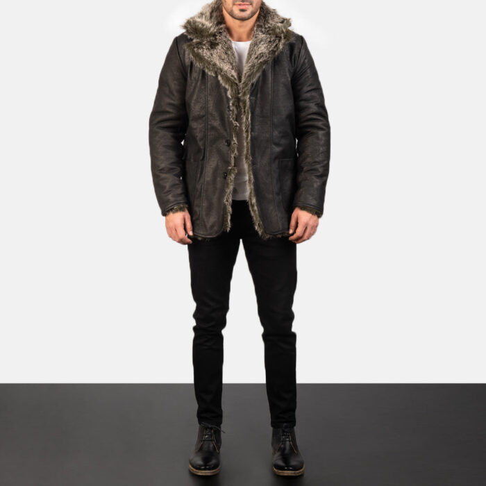 Furlong Black Leather Coat 3
