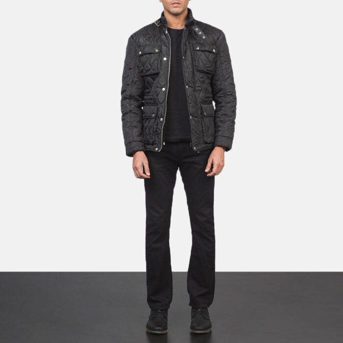 Nelson Quilted Black Windbreaker Jacket 3