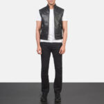 Roland Black Leather Biker Vest 3