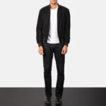Shane Black Suede Bomber Jacket 3