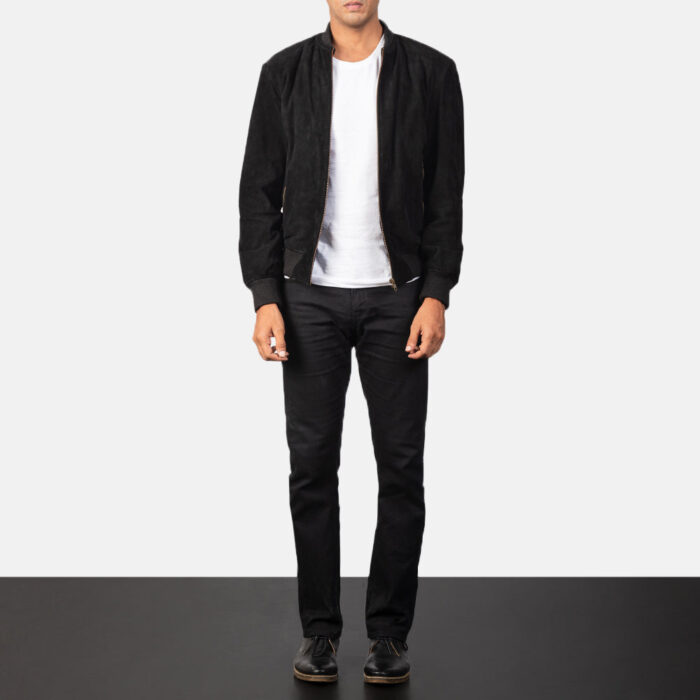 Shane Black Suede Bomber Jacket 3