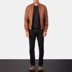 Shane Brown Leather Bomber Jacket 3