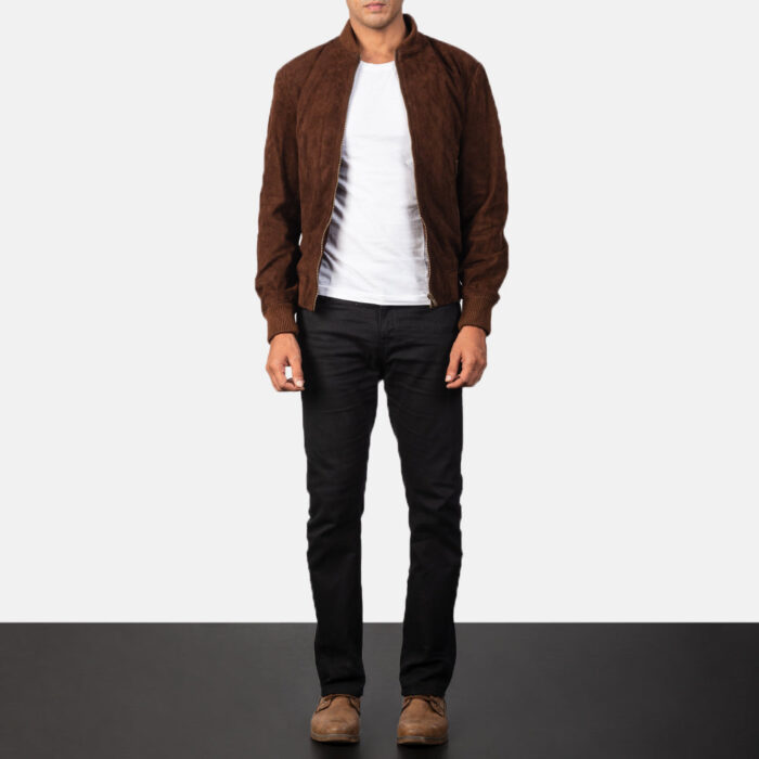 Shane Mocha Suede Bomber Jacket 3