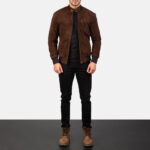 Sven Mocha Suede Bomber Jacket 3