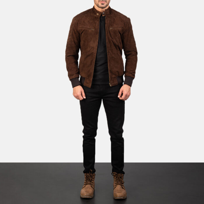 Sven Mocha Suede Bomber Jacket 3