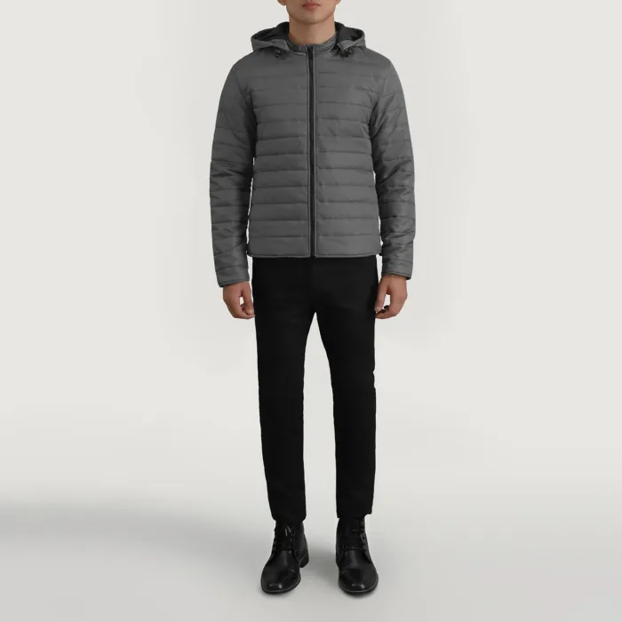 Tyler Grey Hooded Puffer Jacket 3