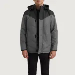 Luka Black & Grey Hooded Puffer Jacket 3