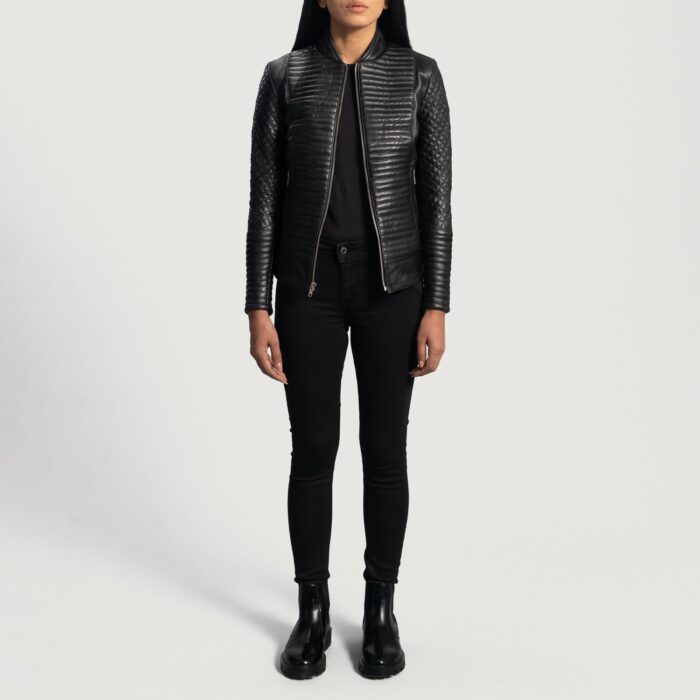 Cityscape Black Leather Biker Jacket 4