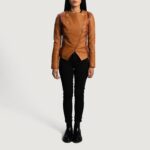 County Tan Overlap Leather Jacket 4