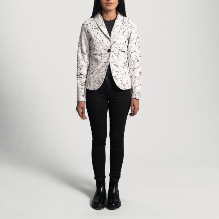 Donna Blake White Leather Blazer 4