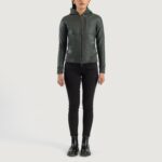 Luna Green Hooded Leather Bomber Jacket 3