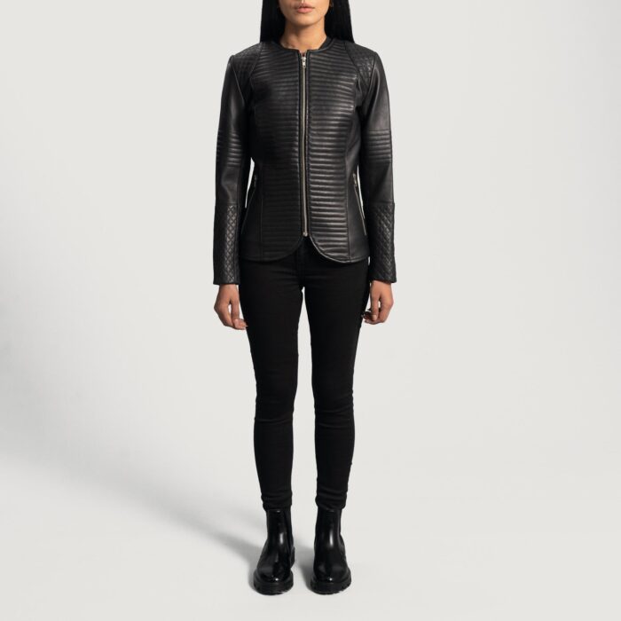 Nexi Quilted Black Leather Jacket 3