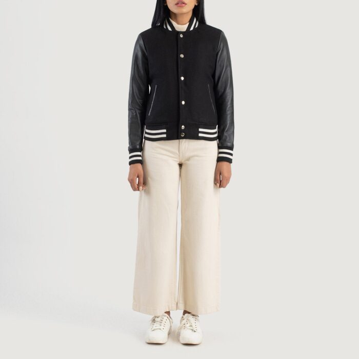 Savant Black Hybrid Varsity Jacket 3