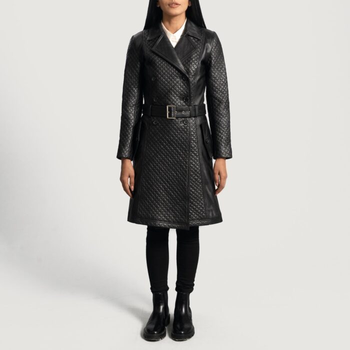 Sweet Susan Black Leather Trench Coat 3