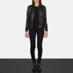 Westa A-2 Black Leather Bomber Jacket 3